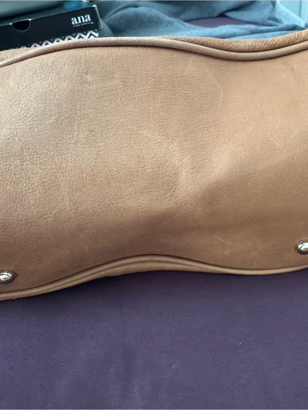 Tre Vero Cognac Leather Satchel with Gold Hardware